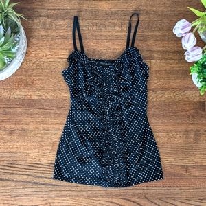 Black doll ruched tank top